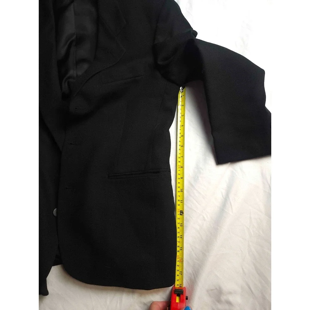 Vintage 80s‎ 90s J Riggings Suit Jacket Mens 38 Black Wool Preppy Corporate Goth